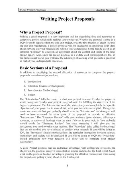 project proposal sample   template