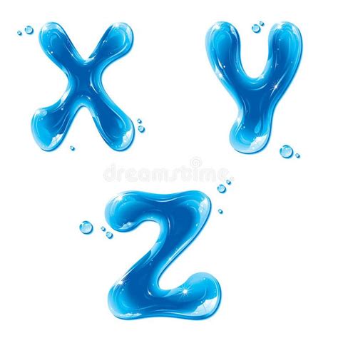 Abc Water Liquid Letter Set Capital X Y Z Liquid Alphabet Gel