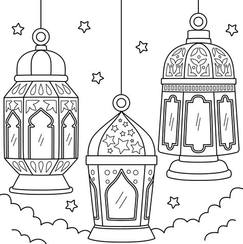 ramadan coloring pages vector art icons  graphics