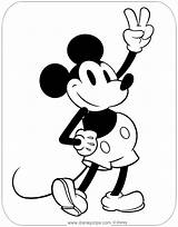 Mickey Coloring Mouse Pages Classic Disneyclips Vintage Printable Peace Sign Kids Pdf Designg Info Minnie sketch template