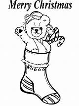 Christmas Coloring Teddy Pages Bear Holidays Merry Coloringsky sketch template