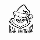 Grinch Stencil Humbug Bah Christmas Mil Reusable Mylar Clear Pattern sketch template