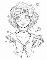 Sailor Coloring Mercury Pages Moon sketch template