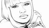 Coloring Pages Minaj Nicki Faces Face Women People Sheets Woman Printable Colouring Color Print Ladies Book Google Search Female Designlooter sketch template
