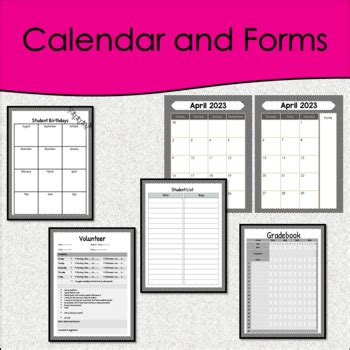 editable teacher planner   printable monthly calendar