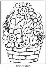 Basket Flowers May Colouring Flower Printable sketch template