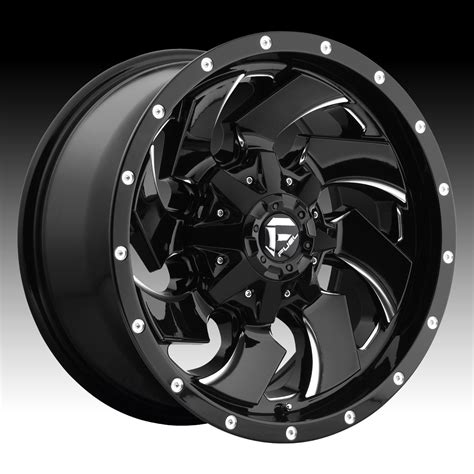 fuel cleaver  gloss black milled custom truck wheels rims fuel