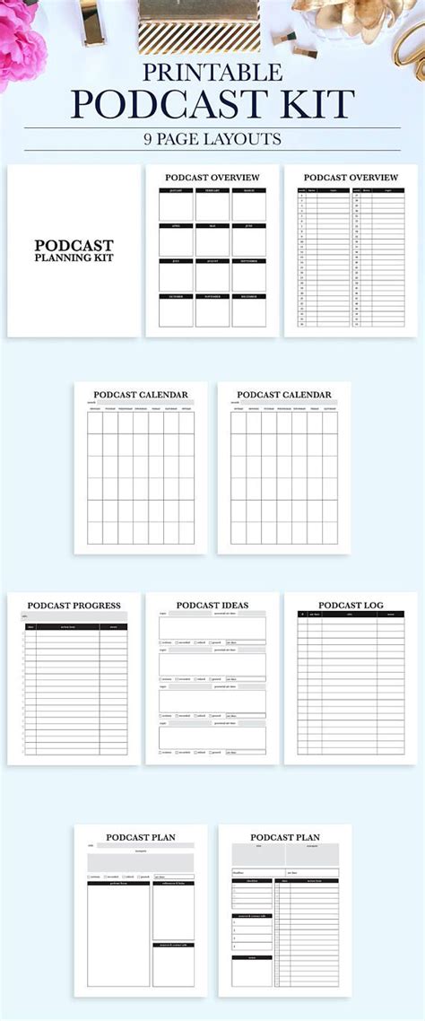 podcast planning template printable templates