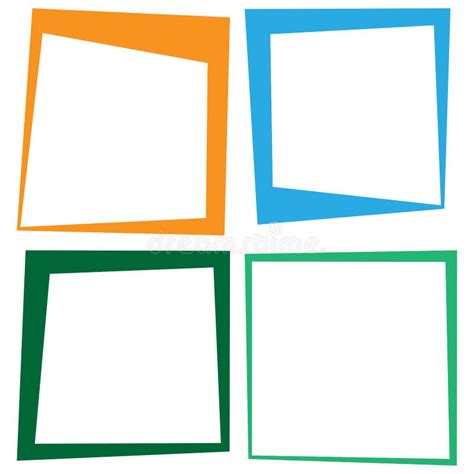 geometric irregular square cube picture frame border stock vector