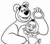Coloring Masha Pages Bear Popular sketch template