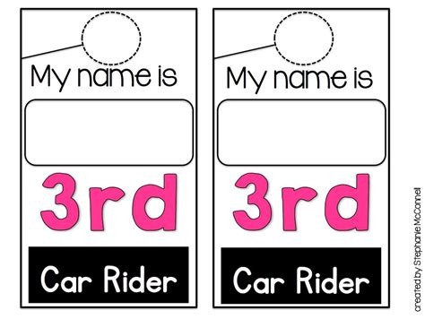 car rider tags template printable templates