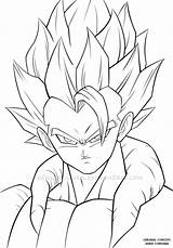 Coloring Gogeta Dragon Ball Pages Dbz Print sketch template