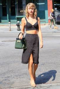Taylor Swift Looks Sensational In Polka Dot Bustier And Matching Skirt