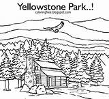 Cabin Yellowstone Cabins Drawings Cottages sketch template