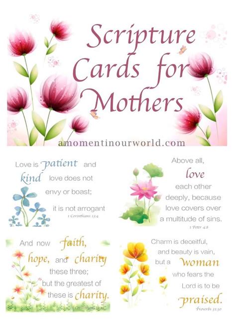 scripture cards  mothers mothers day scripture mothers day verses