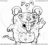 Ugly Rat Cartoon Coloring Outlined Confused Clipart Vector Thoman Cory Royalty sketch template