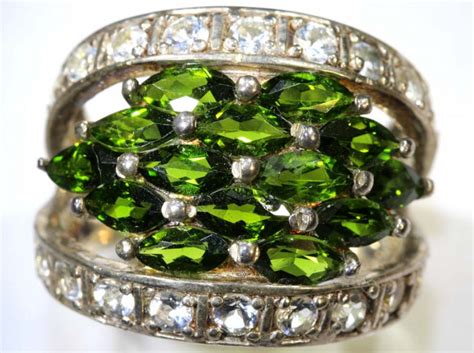 cts diopside  quartz silver ring sg