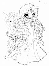 Coloring Unicorn Princess Pages Anime Last Chibi Yampuff Girls Color Girl Printable Cute Colouring Lineart Coloriage Drawings Manga Kids Amalthea sketch template