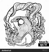 Tattoo Ra Egyptian Coloring God Amon Vector Deity Snake Illustration Shirts 41kb 1600px 1500 Shutterstock sketch template