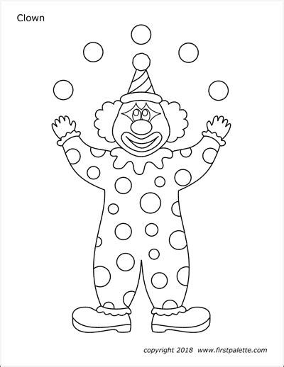 clowns  printable templates coloring pages firstpalettecom