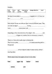english worksheets forces