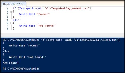 powershell check  file exists  full samples