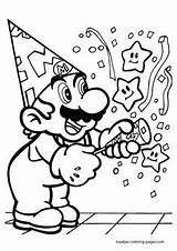 Mario Coloring Pages Super Birthday Halloween Happy Brothers Bros Coin Printable Colouring Kart Coins Getdrawings Getcolorings Fresh Color Bomb Cake sketch template