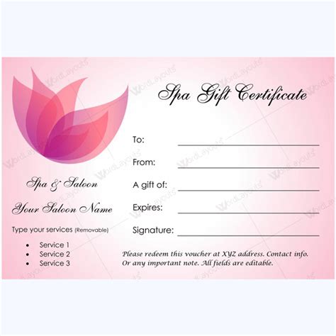 bring  clients  spa gift certificate templates