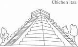 Pyramid Pyramids Aztec Piramide Piramides Coloringsky Mayas Aztecas sketch template