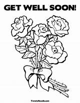 Coloring Pages Well Soon Cards Printable Colouring Print Clip Clipart Flower Mothers Family Roses Rose Brazil Summer Fun Library Popular sketch template