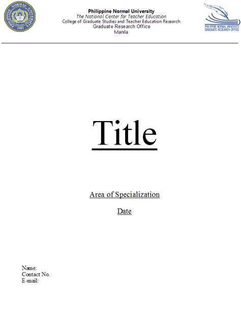 research title page formatting title page