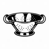 Strainer Colander Illustrations Vector Empty Template Vintage Stock Clip Isolated Monochrome Illustration Style sketch template