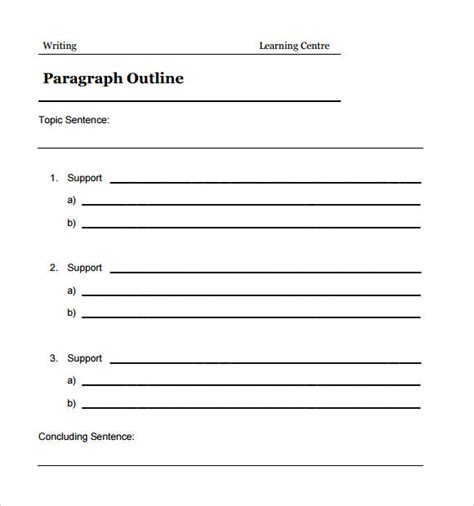sample blank outline template   documents