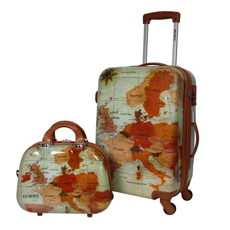 world traveler europe hardside  piece carry  spinner luggage set  tsa lock walmartcom