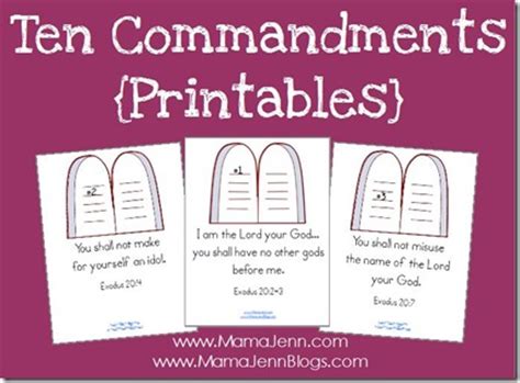ten commandments printables  copywork  homeschool deals