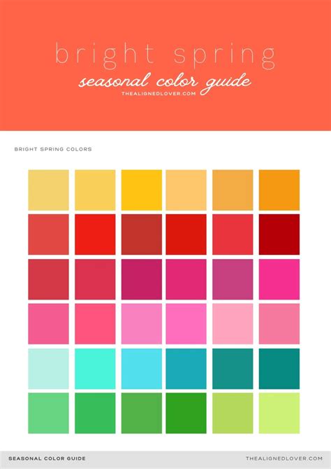 guide   bright spring seasonal color palette  aligned lover