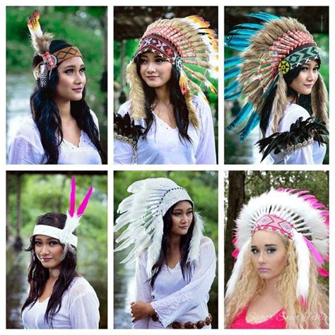 indian native american style feather headdresses ~ halloween costume