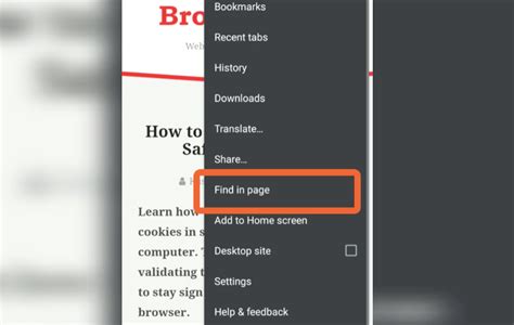 search text  find  page  chrome android