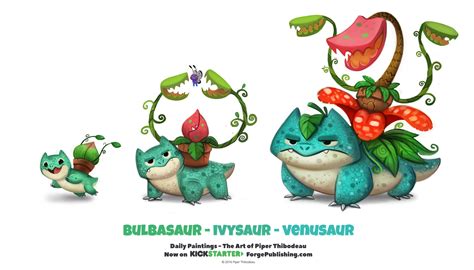 Daily 1316 Bulbasaur Ivysaur Venusaur By Cryptid Creations On Deviantart