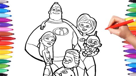 incredibles family coloring
