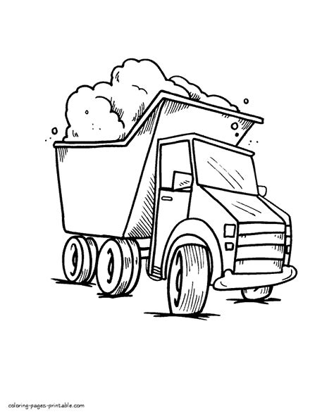 small dump truck coloring page coloring pages printablecom