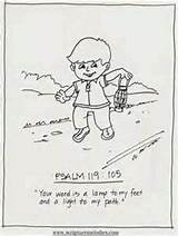 Psalm Coloring Bible Pages 119 105 Psalms Kids Path Sheets Preschool Verse School Verses Colouring sketch template