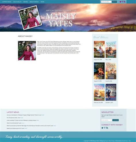 website design for romance author maisey yates swank web
