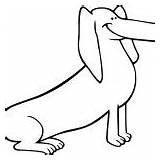 Coloring Dog Dachshund Cartoon Stock Illustration Depositphotos sketch template
