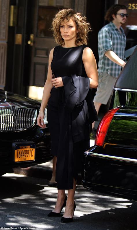 jennifer lopez looks lovely in lbd on shades of blue set daily mail online