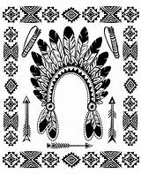 Headdress Coloriage Damerica Colorare Indien Indiano Amerika Inder Mandala Adulti Erwachsene Malbuch Americans Justcolor Indiens Coiffe Amerique Colorier Coloriages Feder sketch template