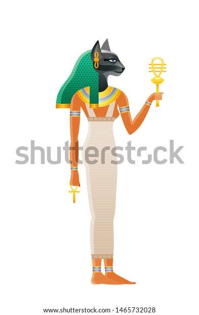 Ancient Egyptian Goddess Bastet Deity Cat Stock Vector Royalty Free