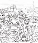 Isaac Digs Rebekah Pozo Isacco Cava Scava Rebeca Christianity Activities Childrens Verses Bijbel sketch template