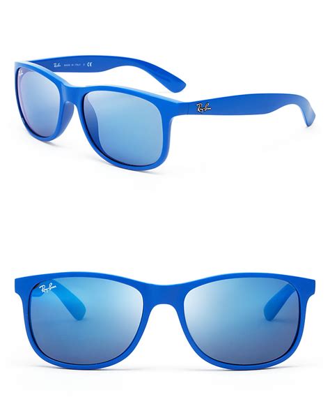 ray ban mirrored wayfarer sunglasses  blue lyst
