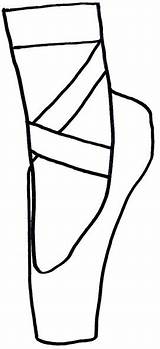 Shoe Template Coloring Pages Shoes Pointe Cut sketch template